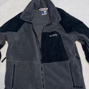 Columbia Men's Dark Gray and Black Lightweight Fleece Jacket